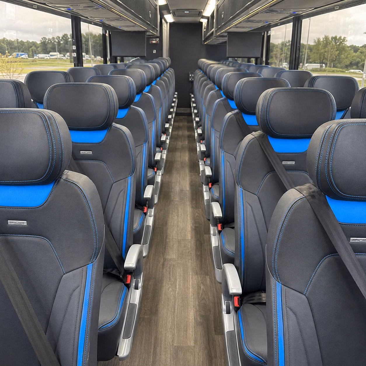 56 passenger charter bus interior